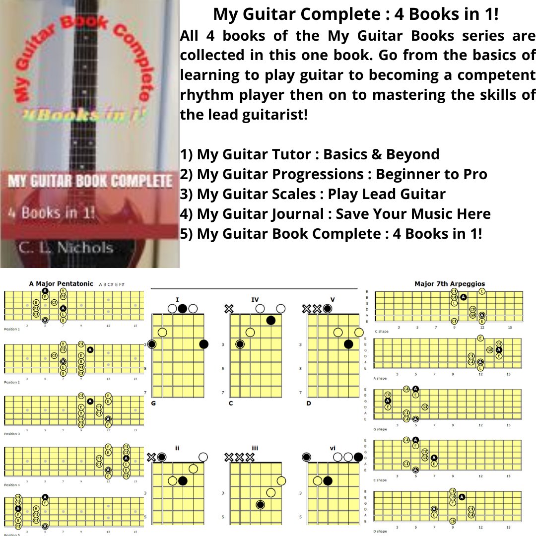 amazon.com/dp/B08SGCCZ18
MY GUITAR COMPLETE! 4 books in 1

#guitar #guitarist #guitarplayer #guitarinstruction #guitarinstrucftionbook #clnStories #guitarscales #guitarchords #guitarchordprogressions