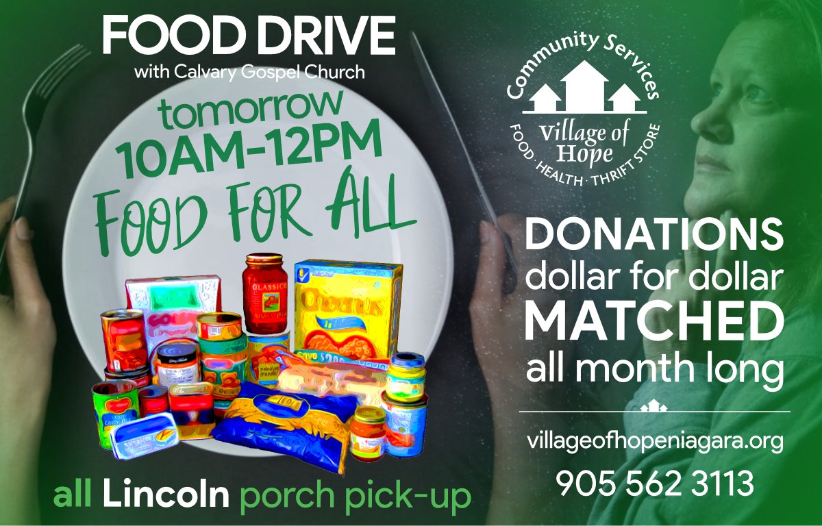 VoHNiagara's tweet photo. #tomorrow Our #Lincoln-wide #FoodDrive. From 10AM-12PM with the support of Calvary Gospel Church Our "pick-up box on porch" #FoodDrive will be in your neighbourhood. Our needs are the same as your own. Pick up more of each, of a few of items set it aside for our collection. https://t.co/3wHv9Nlt5i