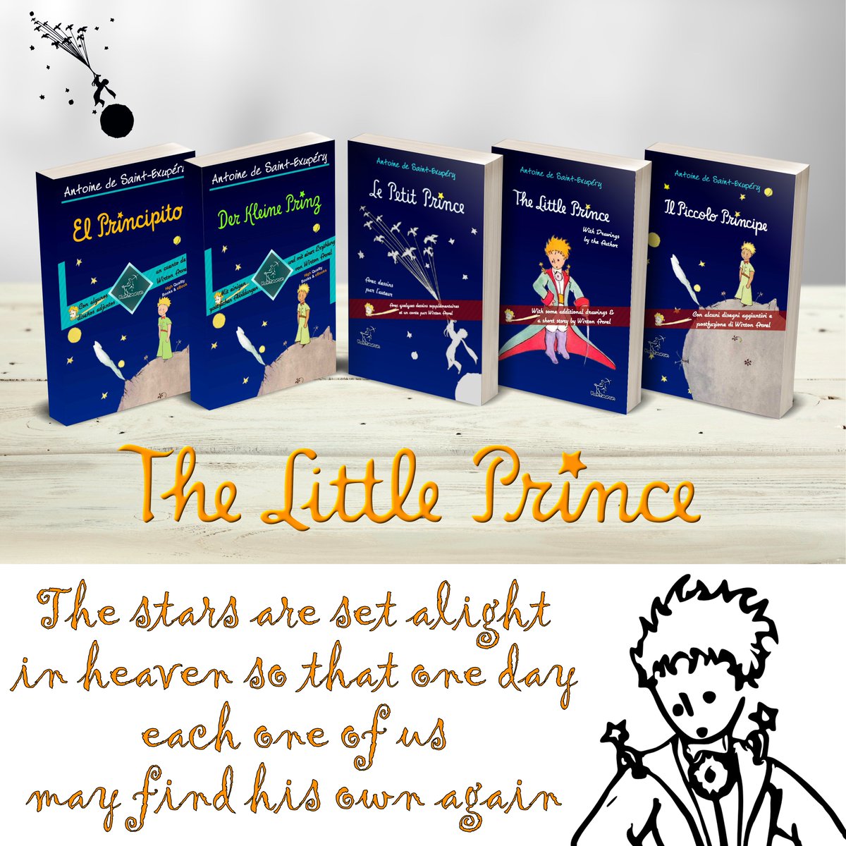 KentauronS's tweet photo. The Little Prince ❤ eBay on Sale!
5 Languages * 5 Books Collection:
1 French + 1 English + 1 Italian + 1 German +1 Spanish.

Only on #ebay:
https://t.co/JybBCyQARU

This year, learn languages with the Little Prince!

#deal #bookgifts #booklovers #bookpromotion #books https://t.co/OMVNs78z76