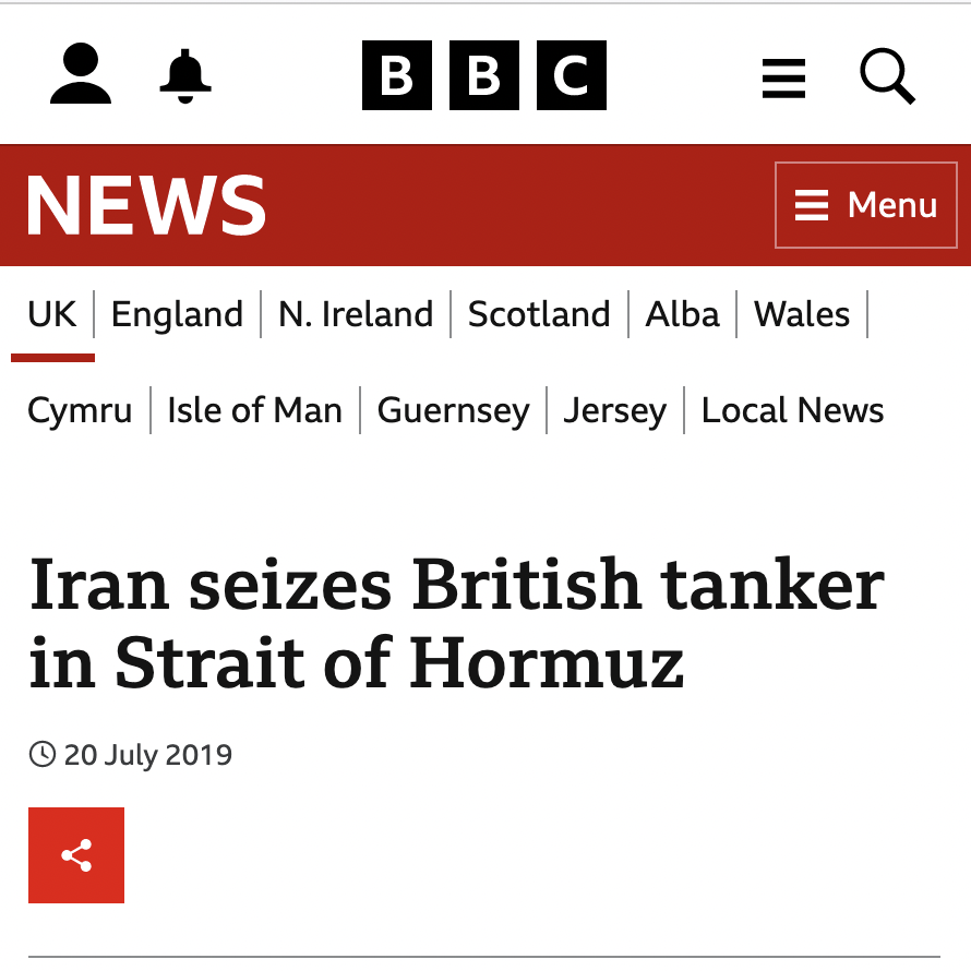 richimedhurst's tweet photo. This story sounds awfully familiar, doesn't it? A Western country randomly seizing Iranian oil, back in 2019. The tanker was eventually released, only after Iran returned the favour, seizing a British tanker. https://t.co/OBQbRHpGLn