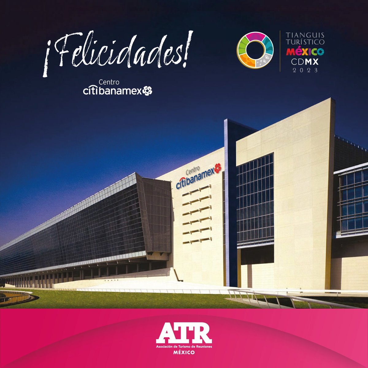 Felicitamos a Antonieta Gamez, Directora General y a todo el equipo en Centro Citibanamex, por ser los futuros anfitriones del TT2023 por primera vez en la capital mexicana.

@centrocitibnmx | Asociado del Capítulo ATR CDMX