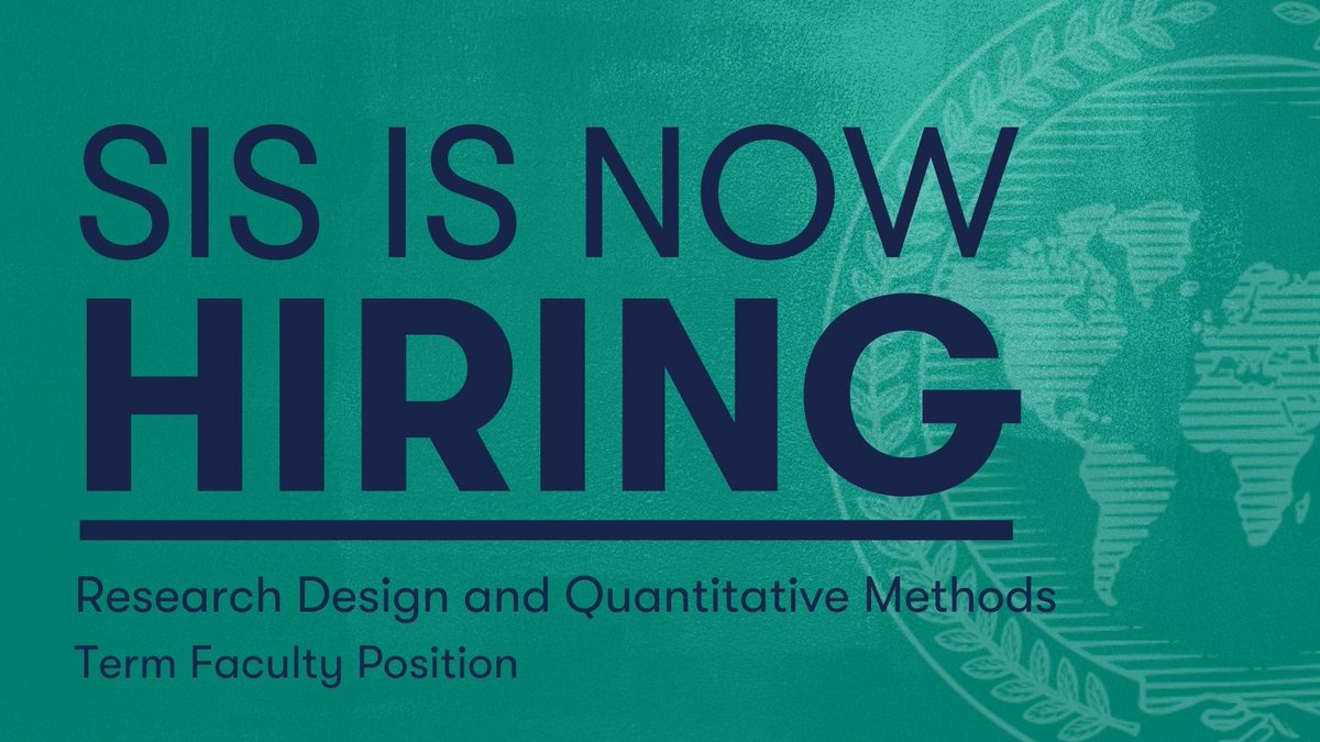 SIS is hiring! Research design and quantitative methods term faculty position available; learn more: apply.interfolio.com/106249

We are committed to building and fostering a diverse and inclusive community, and we hope you’ll want to join us! <a href="/voxlacea/">Vox.LACEA</a>