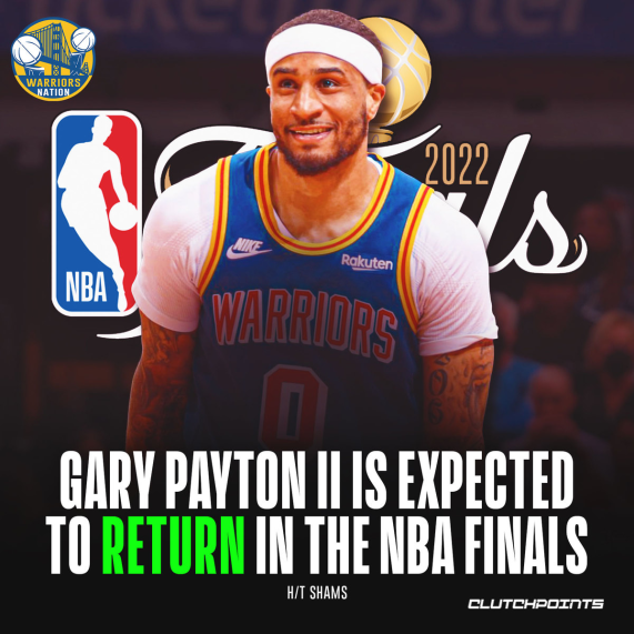 WarriorNationCP's tweet photo. Gary Payton II could be back in the line up as soon as Game 1 of the NBA Finals! https://t.co/QlzDUkrt4B