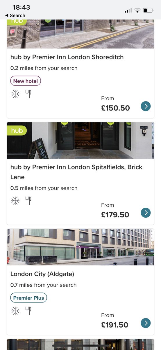 Such a shame that <a href="/premierinn/">Premier Inn</a> Hub have jacked their prices up.  I’ve had many a room there for £65 on average in the past but now they want £179 a night midweek in July for the tiniest of rooms (they are perfect though for somewhere to stay when working away) on Brick Lane! 😞