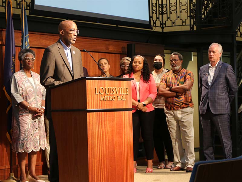 The <a href="/PCUSAStatedClrk/">Stated Clerk PCUSA</a>  participated in a news conference this week with Louisville Mayor Greg Fischer, discussing the city’s plans for the Juneteenth Jubilee Celebration, June 11 – 19. The celebration will end with a worship service during #GA225.  #PCUSA ow.ly/O6va50JjPcG