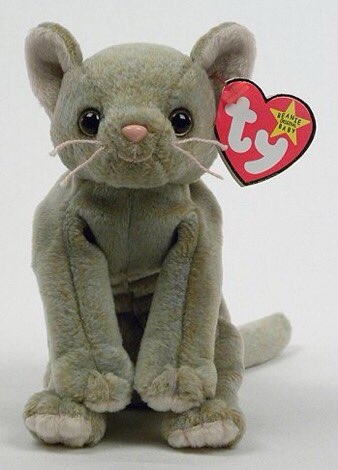 beaniebabybot's tweet image. Scat the cat. 
Birthday: May 27, 1998.
“Newborn kittens require lots of sleep
Shhh…it’s naptime, don’t make a peep
Touch her fur, it feels like silk
Wake her up to drink mother’s milk !”