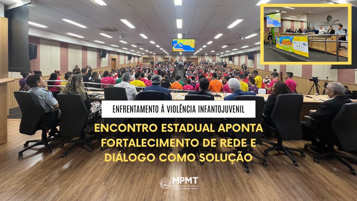 mpdemt's tweet photo. Idealizado pelo #MPMT, o encontro ocorre em parceria com @tjmtoficial , #SeducMT e #SespMT, por meio das polícias Judiciária Civil e Militar. https://t.co/g05DEiwbr4 #Cuiabá #MPEMT  #MinistérioPúblico #Criança #Adolescente #Infância #Juventude #AbusoSexual  #Violência #Escolas https://t.co/JIYLcS7Vq2