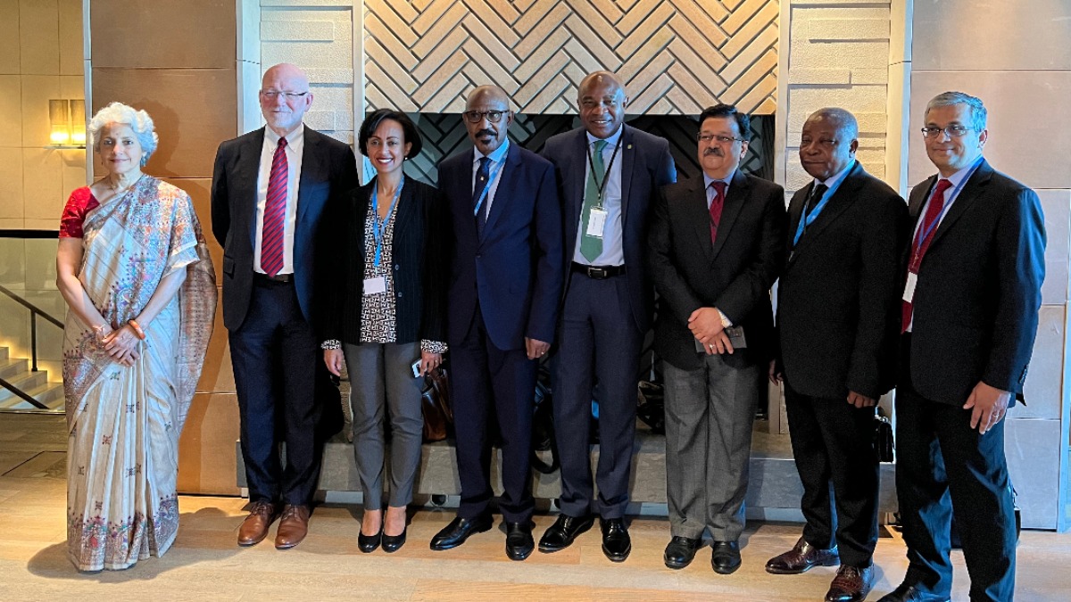 exemplarshealth's tweet photo. Yesterday in Geneva, #Exemplars colleagues joined Ministers of Health and other experts from across the globe to discuss positive outliers in key areas of public health, including stunting, CHW programming, and pandemic preparedness. #HealthforAll is possible. https://t.co/wGtj1QJR8F