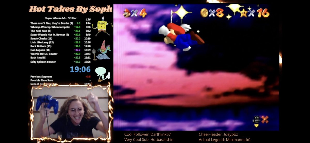 soap909_'s tweet photo. we broke the 19:25 (x3) curse lfg!!! one missed bowser throw away from sub 19🤠 https://t.co/yh1oT9zons