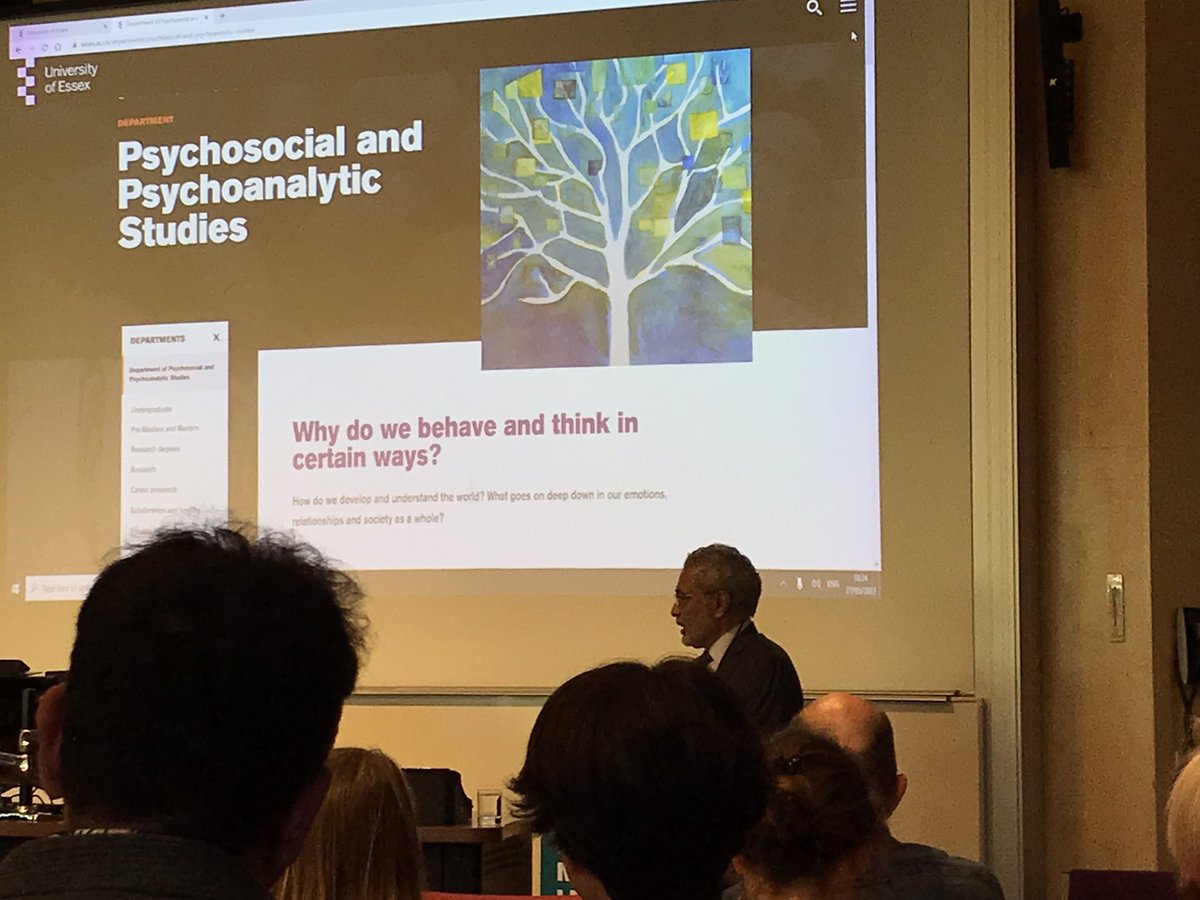 Enjoying the annual Freud Memorial Lecture hosted by our excellent department of Psycosocial and Paychoanalytic studies <a href="/EssexSocSci/">Essex Social Science</a>