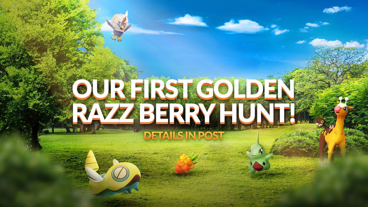 We’re excited to announce that we’re giving away #PokemonGOFest2022 tickets in our first-ever Golden Razz Berry hunt sweepstakes! From now until May 31, 2022, at 6:00 a.m. PDT, scour @PokemonGOapp on Twitter for posts that include a Golden Razz Berry. See below for more rules: