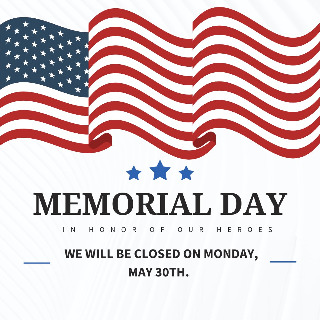 As a reminder, all San Diego Self Storage locations will be closed on Monday, May 30th, 2022 in observance of the Memorial Day holiday. Thank you for your cooperation and for planning ahead.