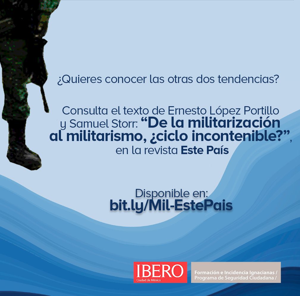 Conoce las 5 tendencias de la #militarización en México, en dónde estamos y qué podemos esperar en el texto de <a href="/ErnestoLPV/">@ErnestoLPV</a> y Samuel Storr (#EquipoPSC), disponible ya en la <a href="/RevistaEstePais/">Revista Este País</a>
Consúltalo acá: bit.ly/Mil-EstePais