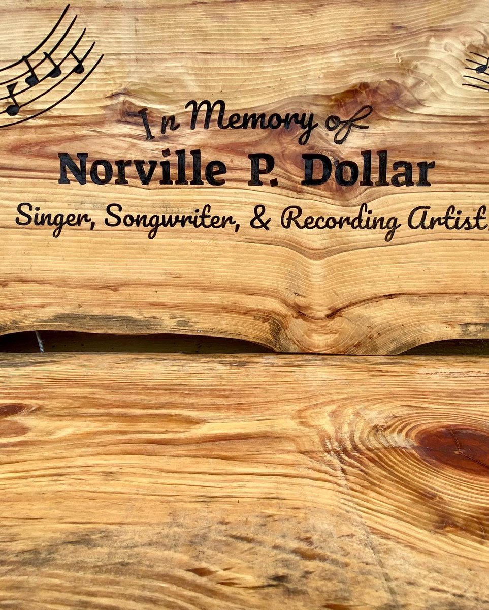 HistTanglefoot's tweet photo. Here’s the memorial bench at Schneider Park (Corner of Main and Mill) in honor of country musician Norville Dollar, who was raised and lived in Festus. 

He hosted weekly shows in the mid-1960's and 1970’s on @KPLR11 
Also appeared on the @opry #countrymusic #grandoleopry https://t.co/nc1A7R1C9i