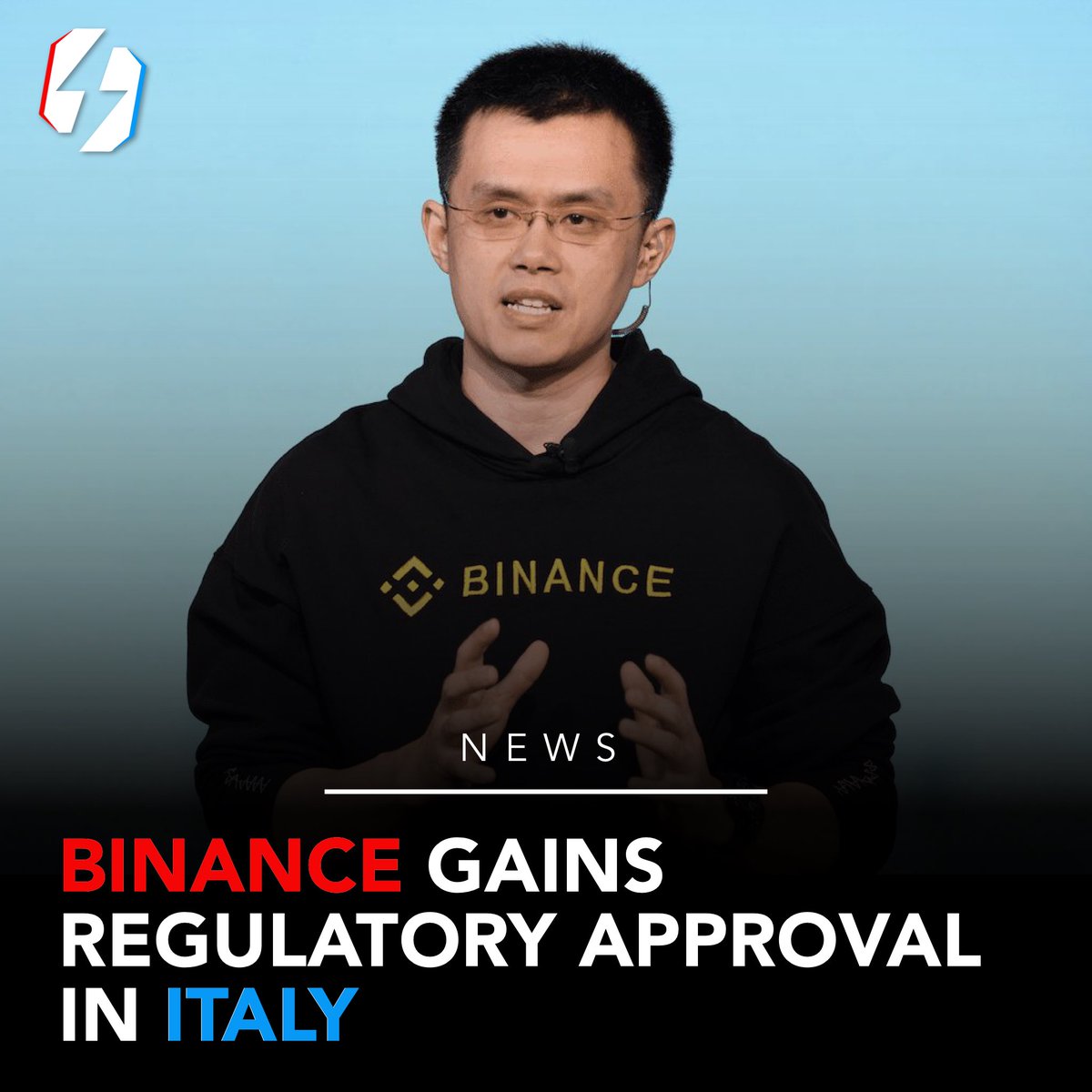 electrictokenET's tweet photo. THIS JUST IN: The world’s largest crypto exchange has gained regulatory approval in Italy as it continues its expansion to new regions. 
The approval allows the company to offer crypto products to customers in Italy, as well as open offices and expand its team in the country. https://t.co/ZlaPAoPk8U