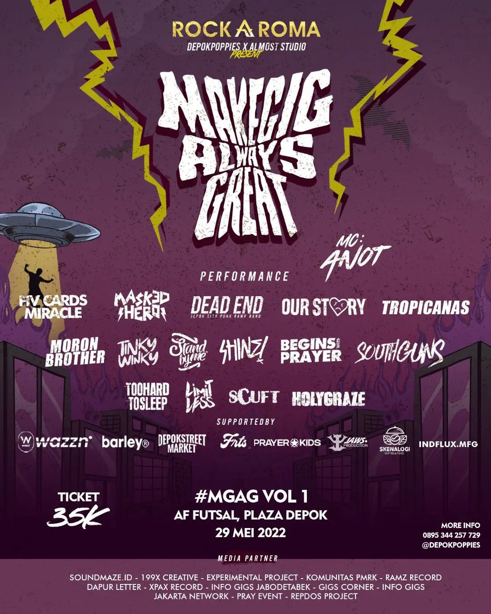 Teruntuk warga Depok yang kangen GIGS, jangan sampai kelewatan acara ini lurd 🤘🏿🗿