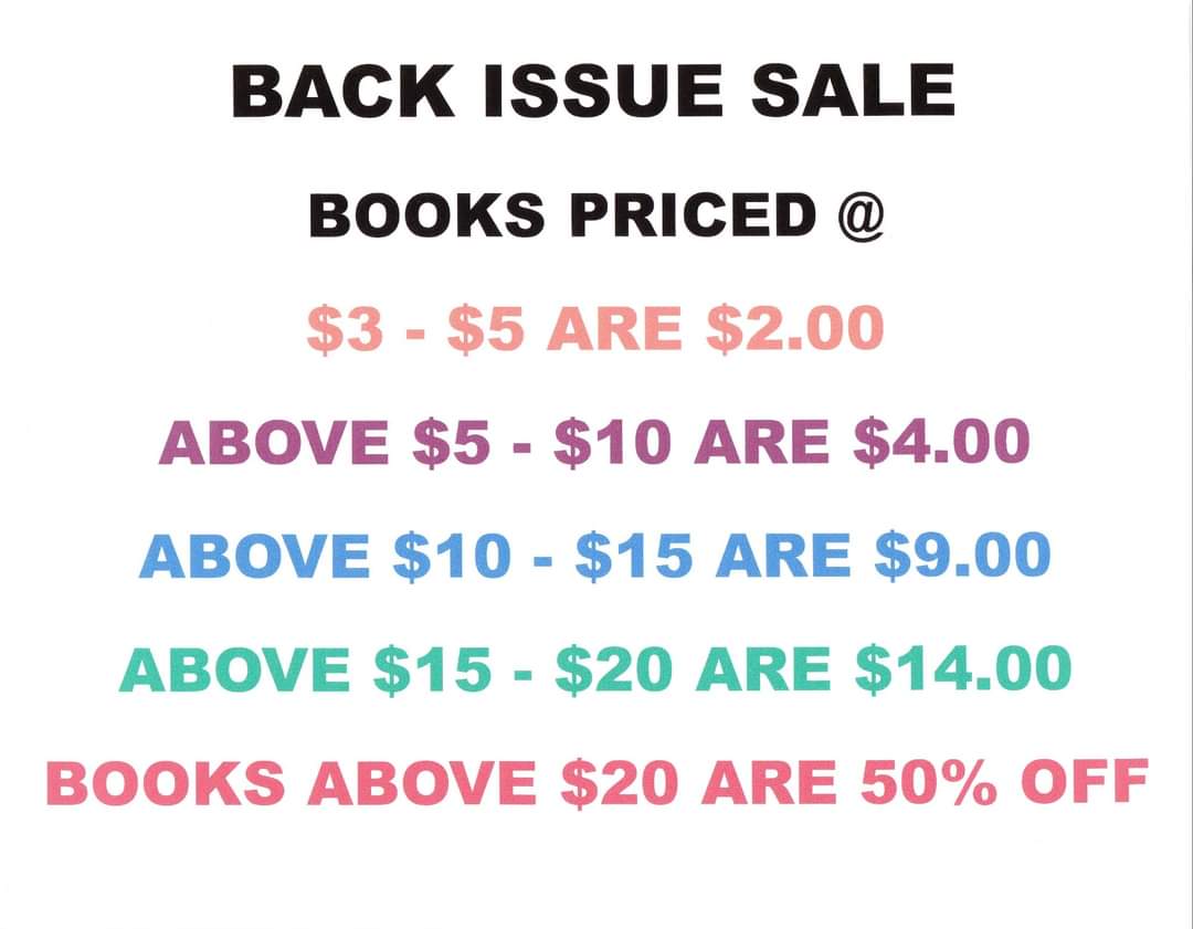 alphacomics's tweet image. We have far too many back issues...
What shall we do?
It's the $5 incremental back issue sale!  
Sale starts May 27th and ends... undetermined, we'll let you know.