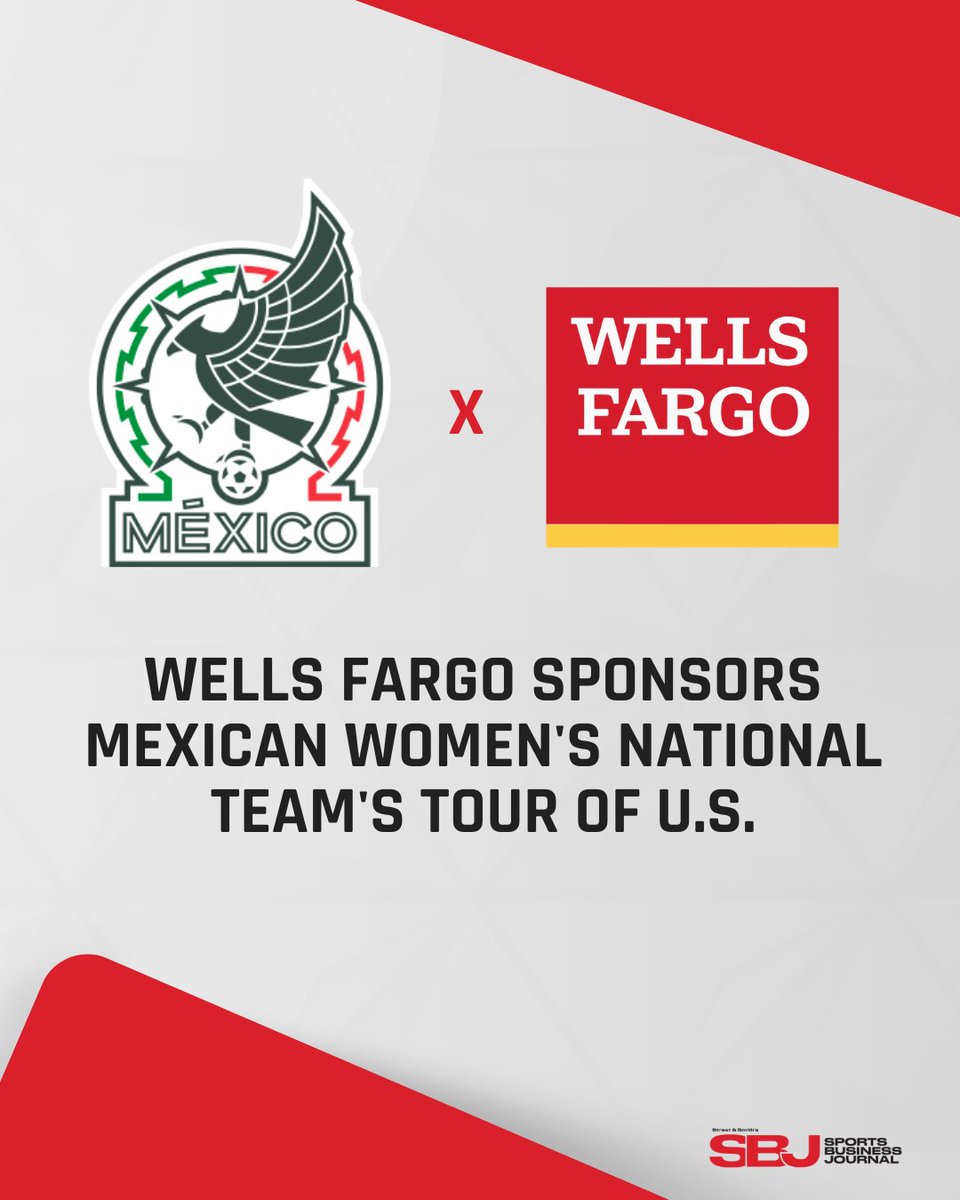 .<a href="/WellsFargo/">Wells Fargo</a> is the first company to sponsor the <a href="/Miseleccionfem/">Selección Nacional de México Femenil</a>'s forthcoming U.S. tour ⚽

(via <a href="/AlexMSilverman/">Alex M. Silverman🏒⚽️</a>)
sbjsbd.biz/WellsFargo-MWNT