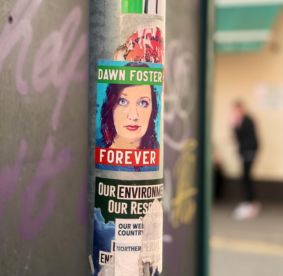 jucopel's tweet photo. Beautiful sticker in Belfast for @DawnHFoster, a cracking journalist. #DawnFoster https://t.co/KN8TTcetoP