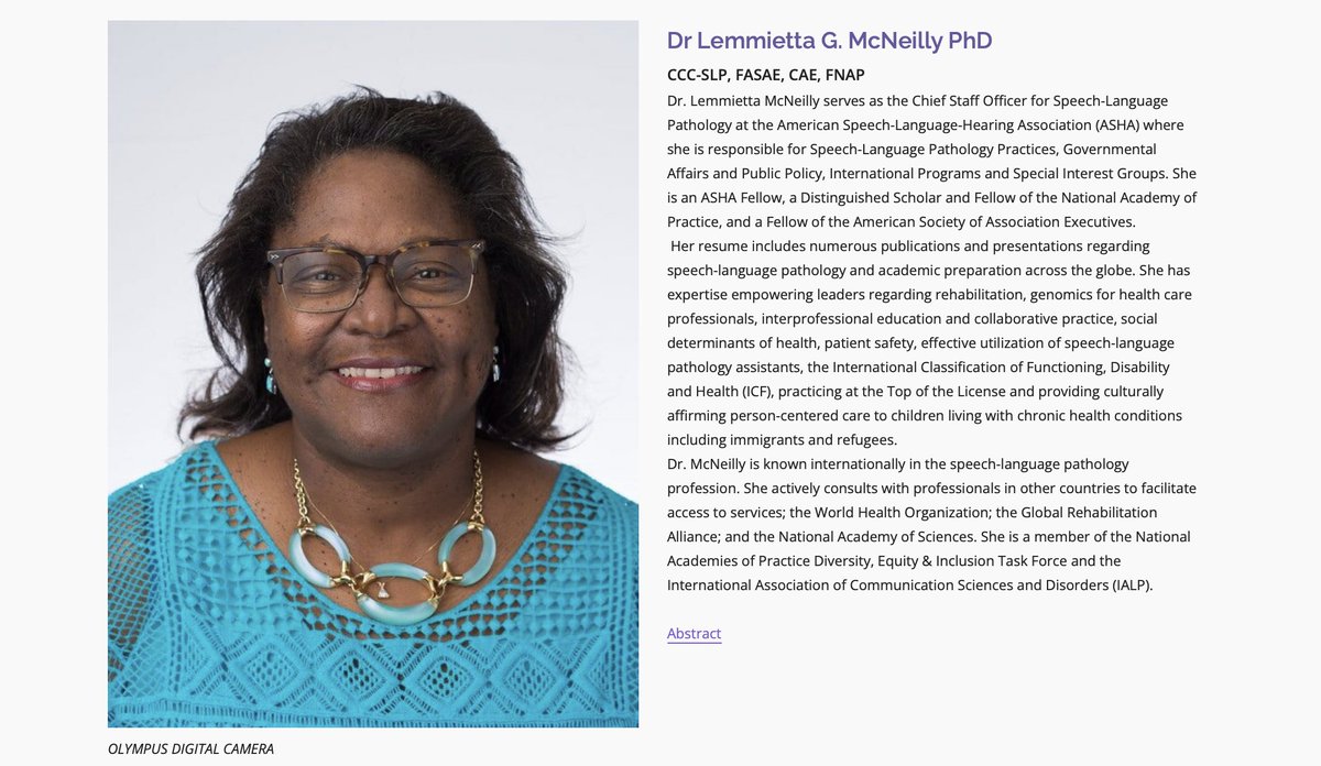 Don't miss Dr <a href="/SLPLemmie/">Lemmie McNeilly</a> McNeilly's #ESLA2022 Sat closing keynote 
on the Future of SLP Education and Practice in the Changing Environmental Context: Prep graduate students to enter practice with individuals from different cultures across multiple communities