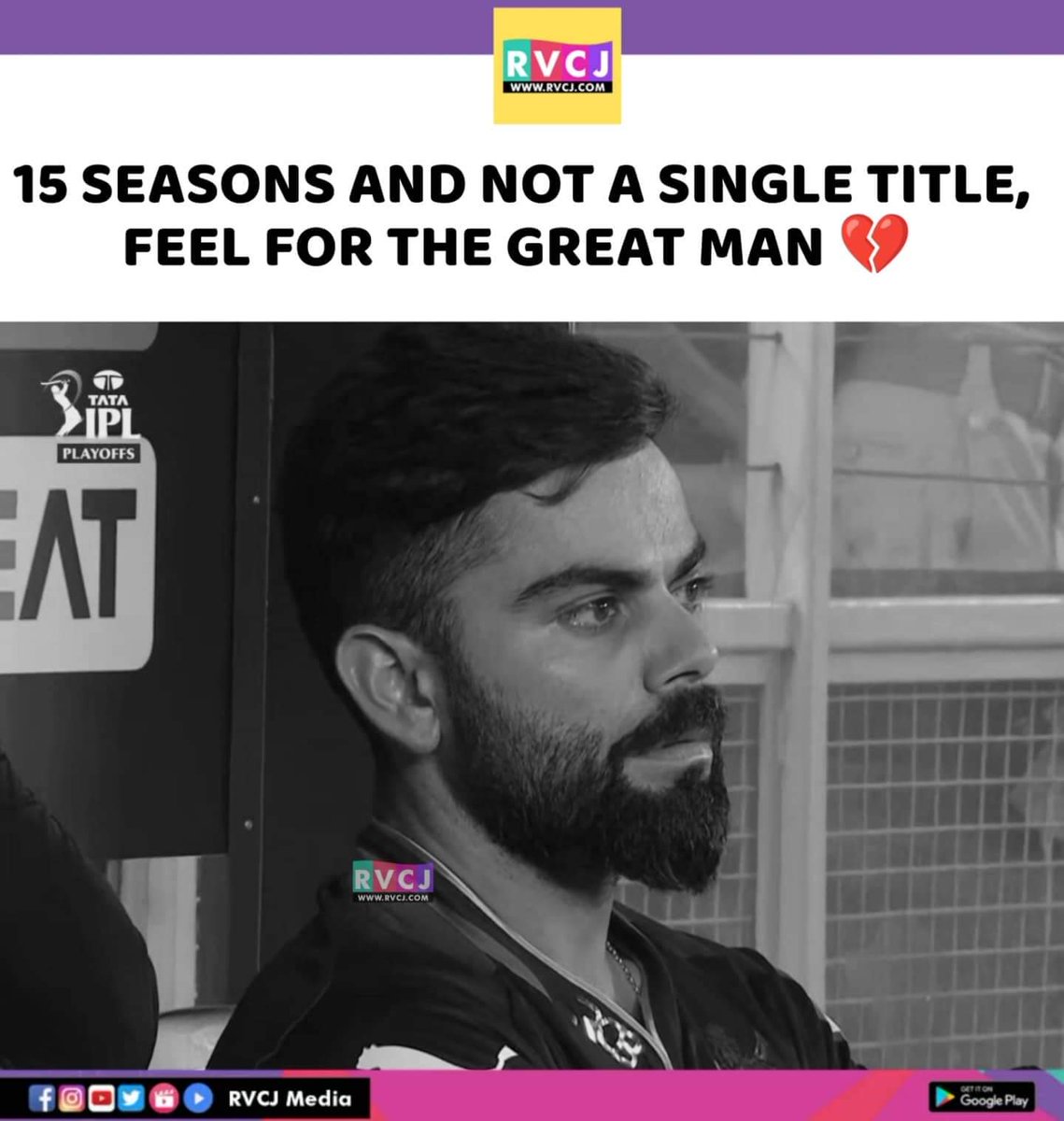 RVCJ_FB's tweet photo. You gotta feel sad for our GOAT Cricketer 🥺🥺
#ViratKohli𓃵 #IPL2022 #RRvRCB #Qualifier2 https://t.co/kRUj4aQHaR