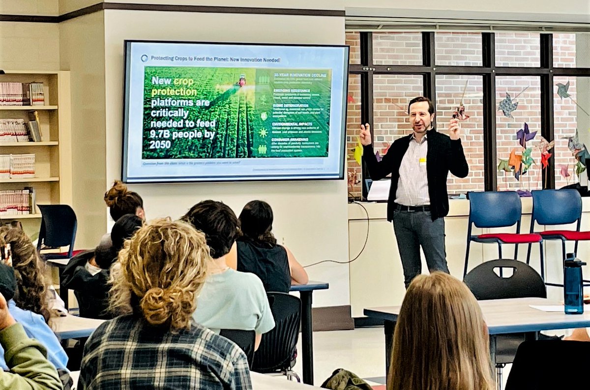 OerthBio's tweet photo. @DFourches returned to his teaching roots for an afternoon inspiring local students to pursue #sciencecareers. Thanks to @JHSFalcons for the warm welcome! We were impressed with the engagement of the students and the caliber of questions. Bright futures ahead!  #ourfuture #agtech https://t.co/snZIUwbaZZ