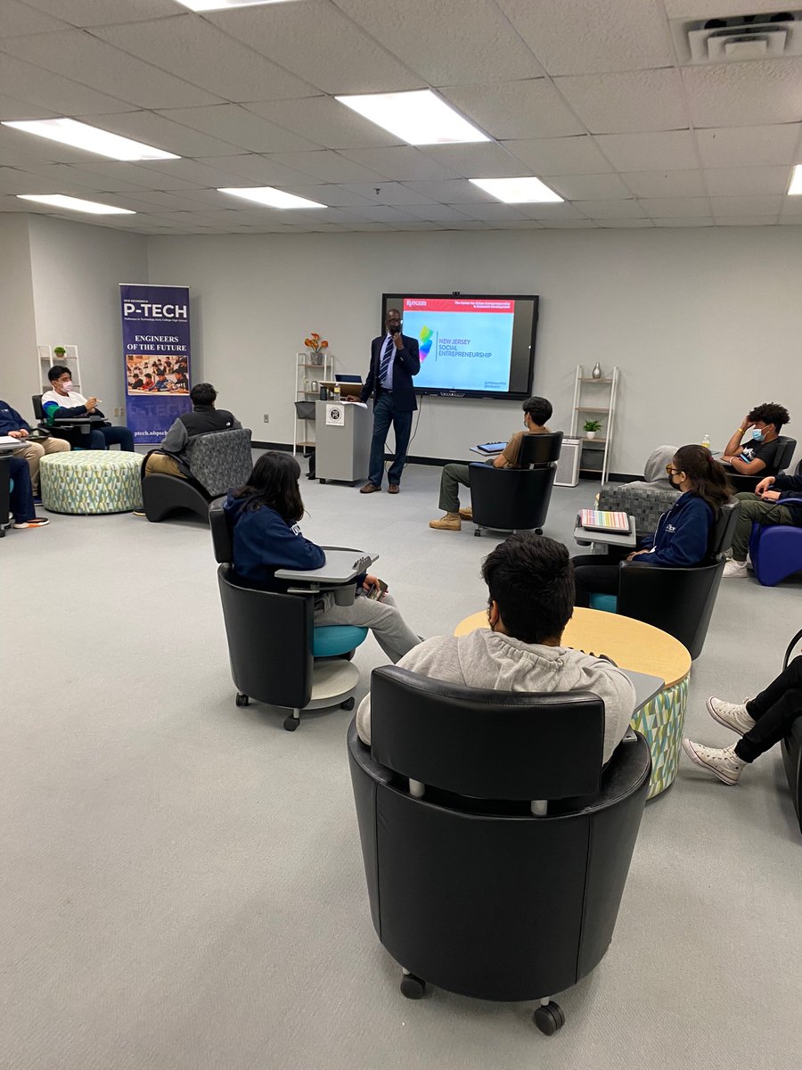 Engineering minds +  Business Acumen = Social Entrepreneurship
P-Tech students engaged in the powerful work of Social Entrepreneurship with Rutgers University School of Business Faculty members 
#Allin4NB