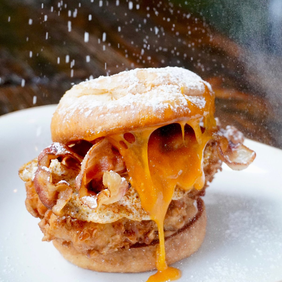 Our pretzel crusted maple bacon chicken sandwich is a mouthful in more ways than one!