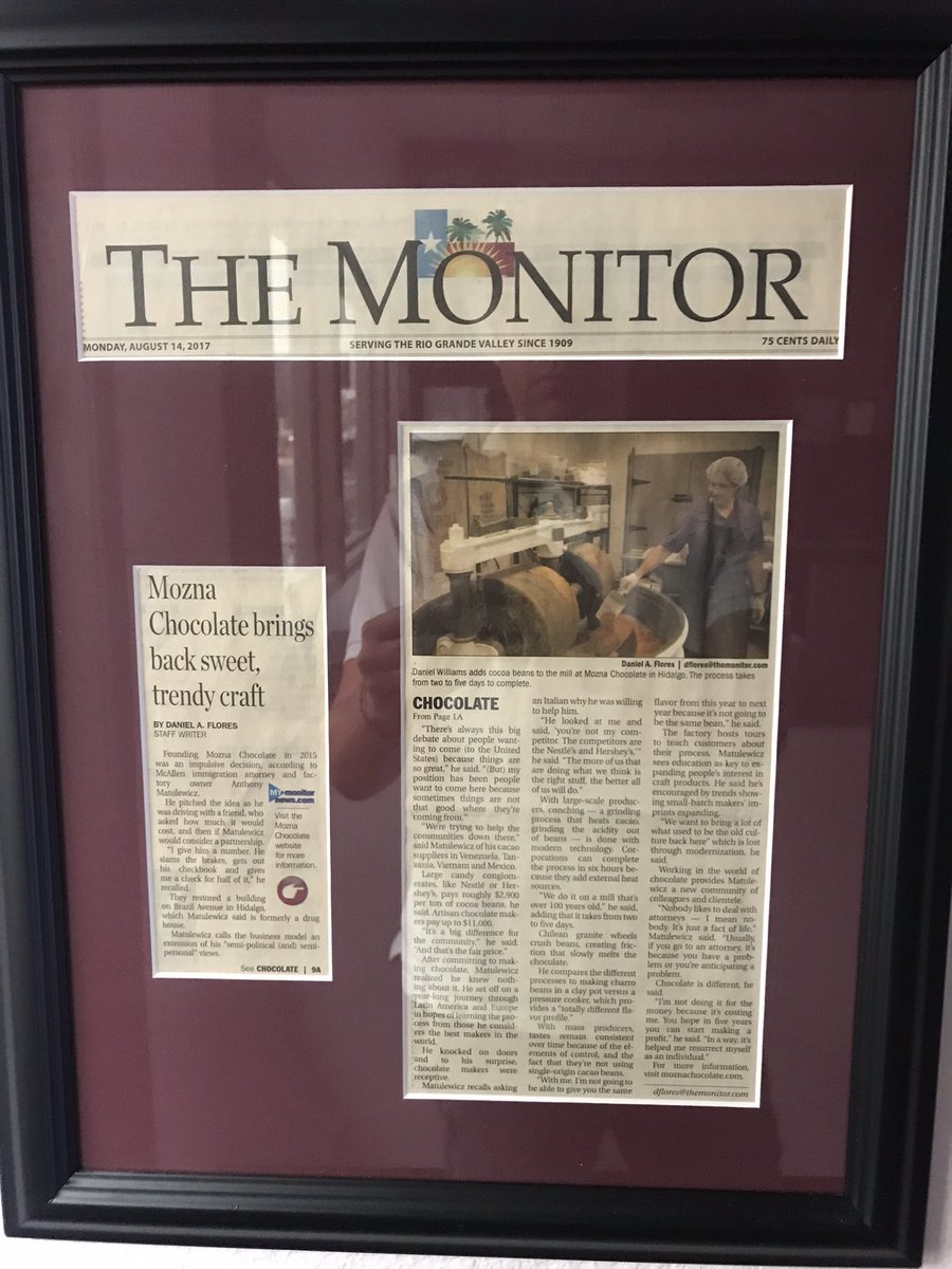 Visitamos esta Fábrica de #chocolate en Hidalgo, Texas. Esta padrisima y muy ricos sus chocolates. Una empresa muy original y con mucho potencial,  felicidades Anthony y <a href="/alejandromonero/">Alejandro Ochoa</a> @moznachocolate