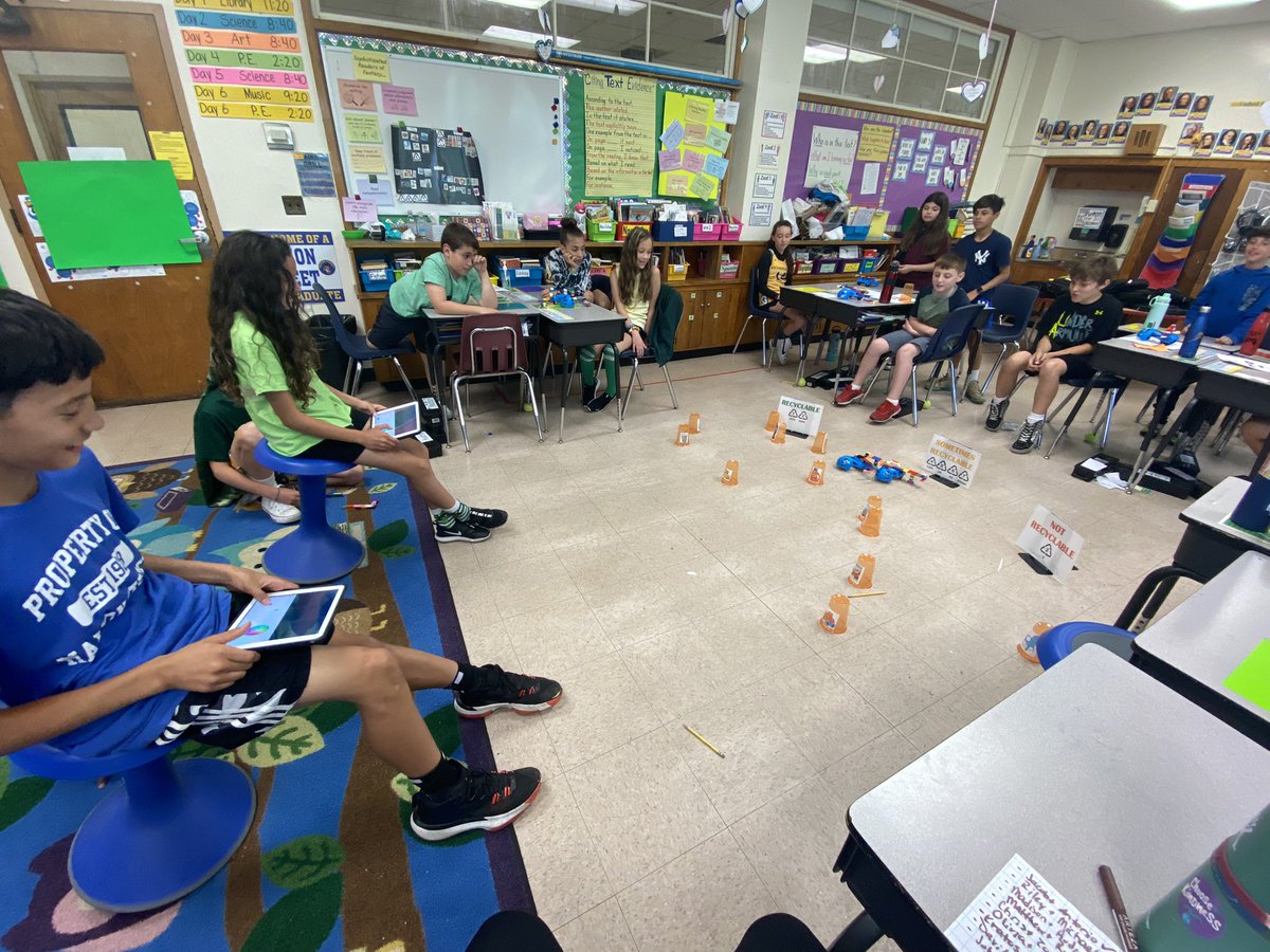 LynFlightSchool's tweet image. #giveahoot for @MarionStreetLyn fifth graders for taking on recycling and resin number sorting! #SortingMachine #RecycleResinNumbers @SpheroEdu