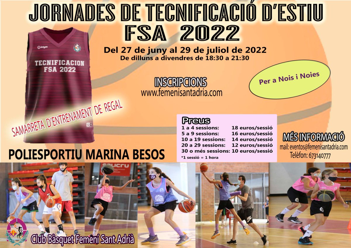 FemSantAdria's tweet photo. 💥⛹🏻‍♀️🅣🅔🅒🅝🅘🅕🅘🅒🅐🅒🅘🅞🅝🅢 🅕🅢🅐 ➋⓿➋➋💥⛹🏻‍♀️

📣 Tornen les 𝑻𝑬𝑪𝑵𝑰𝑭𝑰𝑪𝑨𝑪𝑰𝑶𝑵𝑺 𝑭𝑺𝑨 2022!

👉 Perquè sabem que voleu millorar i perquè el 🏀 no pot aturar-se.

⛹🏻‍♀️ Els millors entrenaments amb grups reduïts i amb els millors entrenadors del Club. https://t.co/09gjd4aLp7
