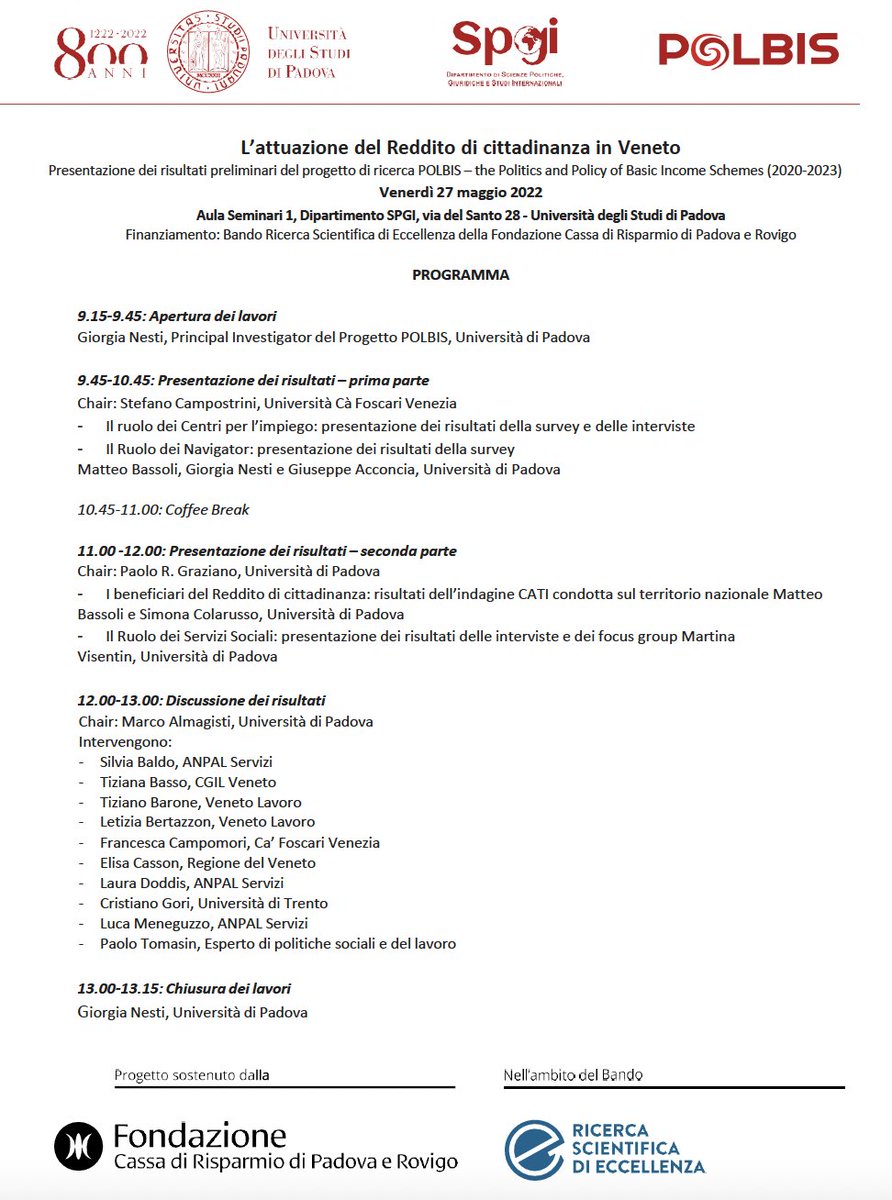 ✅Presentati risultati di <a href="/PolbisUnipd/">POLBIS</a> al nostro AB. Grazie <a href="/Francicampomori/">Francesca Campomori</a> LDoddis LMeneguzzo SBaldo  TBasso <a href="/casson_elisa/">Elisa Casson</a> PTomasin CGori LBertazzon <a href="/tizianobarone/">Tiziano Barone</a>  PGraziano SCampostrini MBassoli <a href="/marco_almagisti/">Marco Almagisti</a> <a href="/mwisentin/">MartinaVisentin</a> <a href="/stradedellest/">Giuseppe Acconcia</a> @SimoCola_83 <a href="/UniPadova/">Università di Padova</a> <a href="/fondcariparo/">Fondazione Cariparo</a>