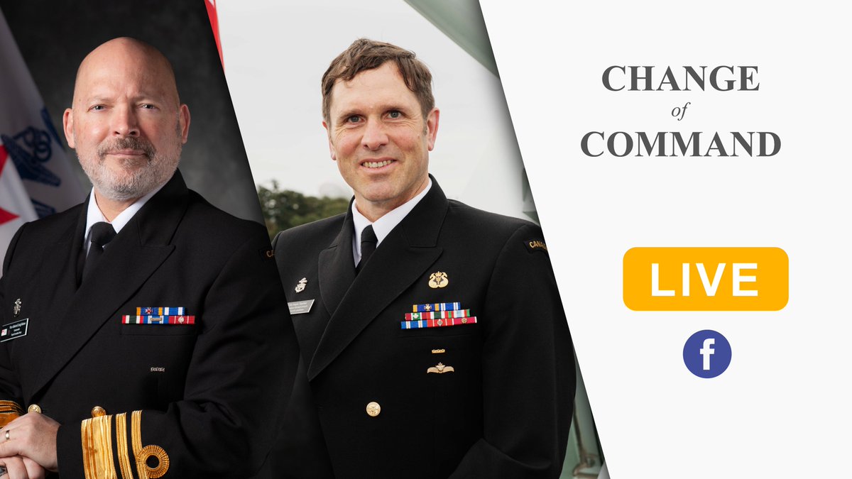 📬 You're invited to tune in tomorrow to the #FacebookLive of the Royal Canadian Navy's Change of Command ceremony. 📅 May 30, 2022 ⏰ 9:00 (ADT) / 8:00 (EDT) / 5:00 (PDT) 📍 RCN Facebook Page 🔗 facebook.com/RoyalCanadianN…