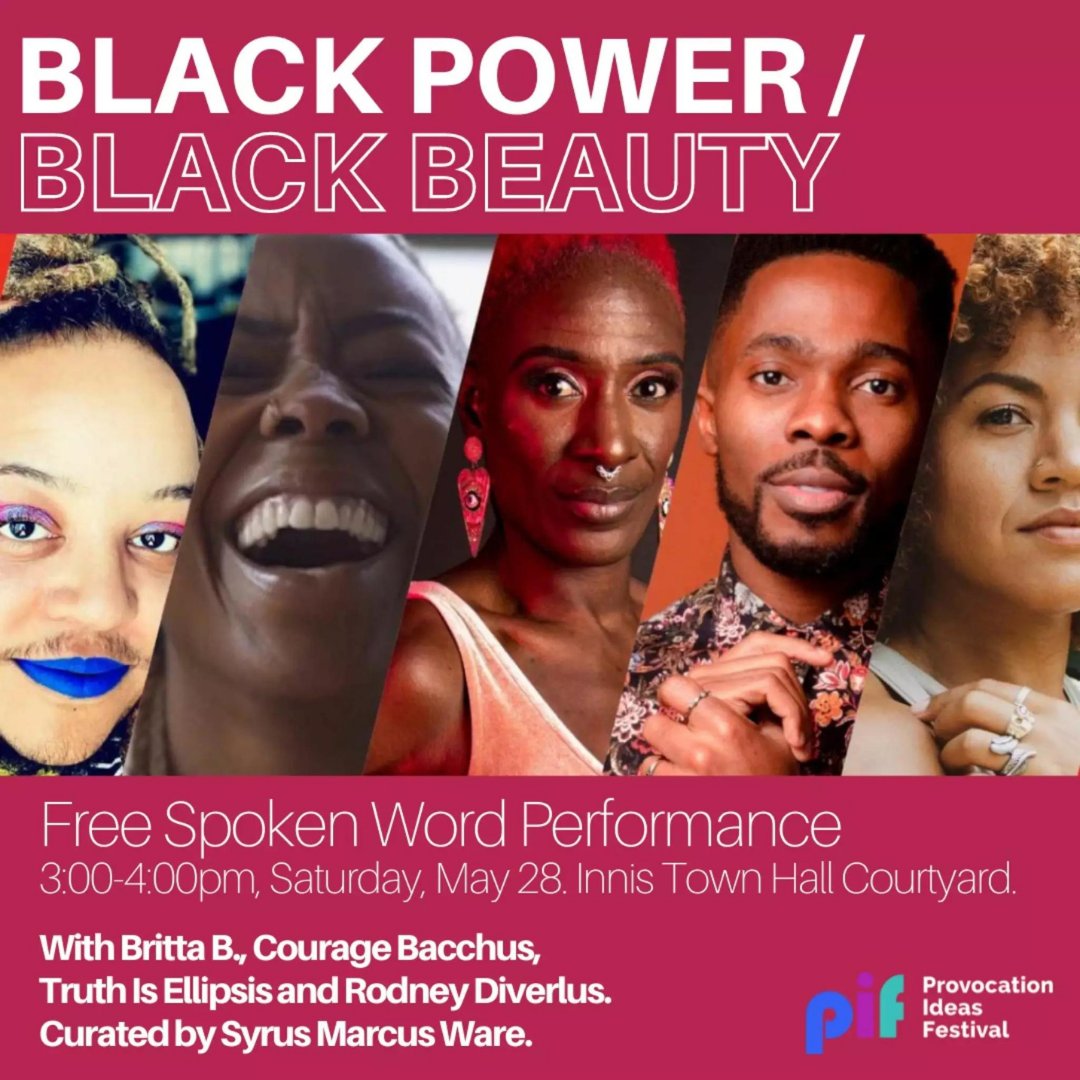 MixemApp's tweet photo. Saturday, May 28, 2022
3:00 PM – 4:00 PM

Consider disabled, Deaf, and Mad futures through a riveting set of performances by Black artists. Free, outdoor event.
Commissioned by the Toronto International Festival of Authors.

#toronto #events #mixemapp #black # blackbeauty https://t.co/14CwtOGbk7