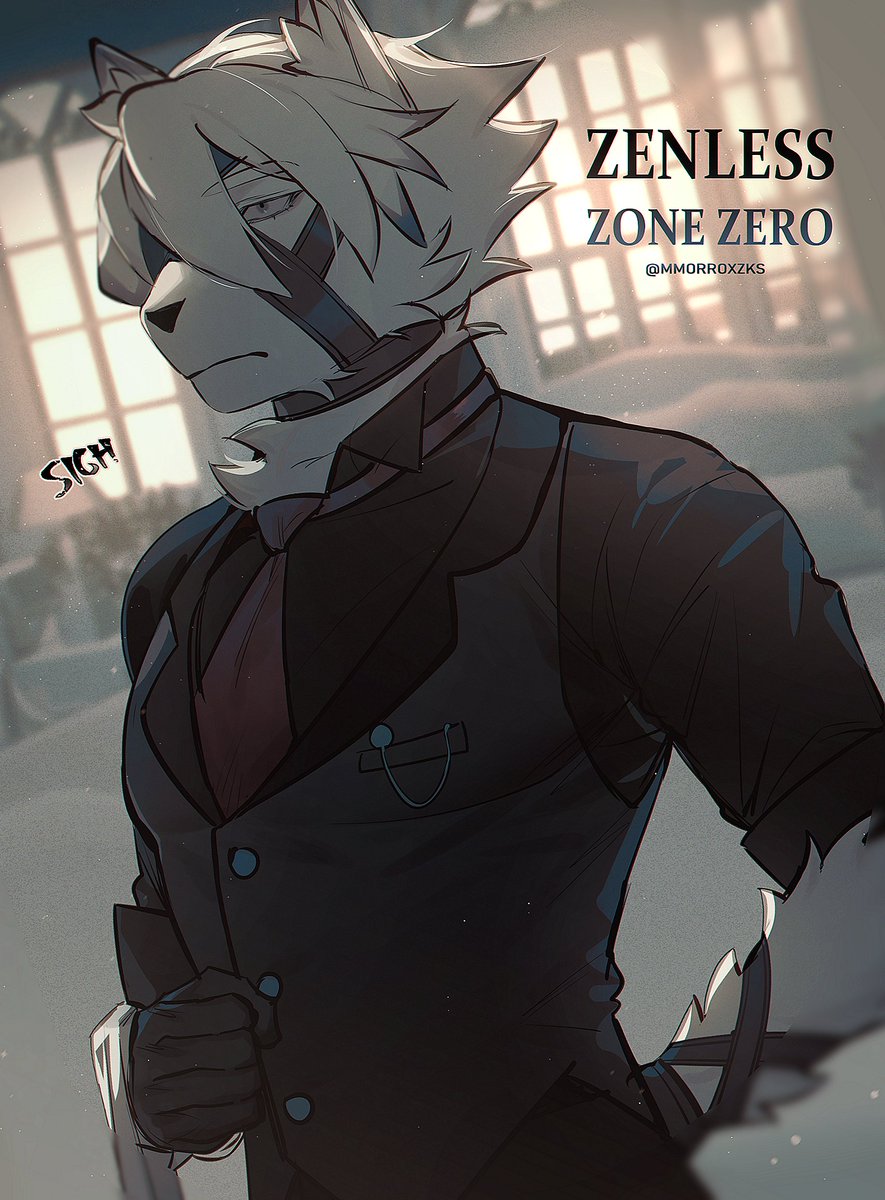 Wolf Butler Husbando from Zenless Zone Zero (Art by me @ArtChrone on  twitter. Please Follow me) : r/furry