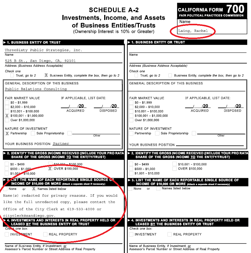 Project4OpenGov's tweet image. We challenged @CityofSanDiego for concealing lobbyists-turned-staffers’ clients, projectforopengovernment.org/2022-05-24_NIS…. @SDCityClerk says @CityAttorneySD approved concealment but, in response to our challenge, will no longer conceal the info, projectforopengovernment.org/2022-05-26_DF_…. Fixes should appear soon!