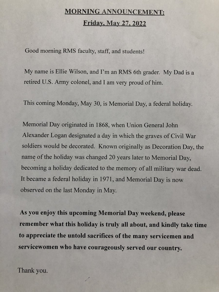 RMS6th's tweet photo. Kindly remember, and appreciate, what Memorial Day is all about. https://t.co/5uK6lLAvqo