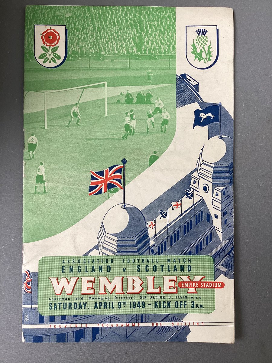 gpfootball's tweet image. England v Scotland 1949 printed matchday programme on sale at Bathgate football programmes shop.
