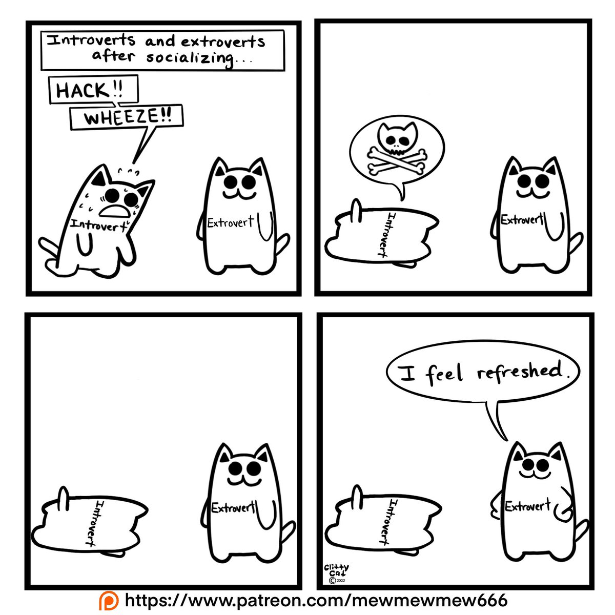 Introverts and extroverts after socializing….