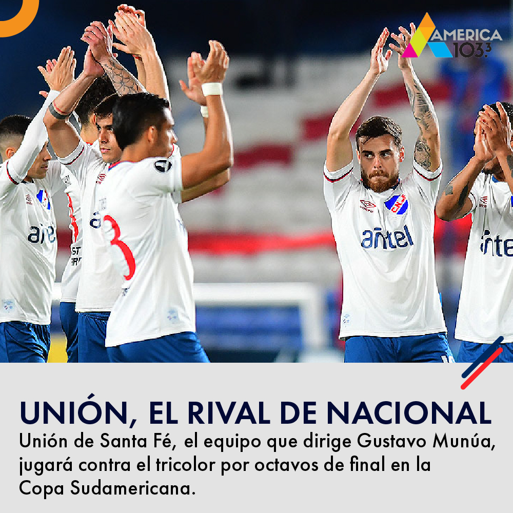 Nacional jugará ante Unión de Santa Fé, el equipo de Gustavo Munúa, en los octavos de final de la #CopaSudamericana . 
Unión no solo cuenta con el entrenador charrua, sino que también forman sus líneas el arquero Santiago Mele, Diego Polenta y Jonathan Álvez.