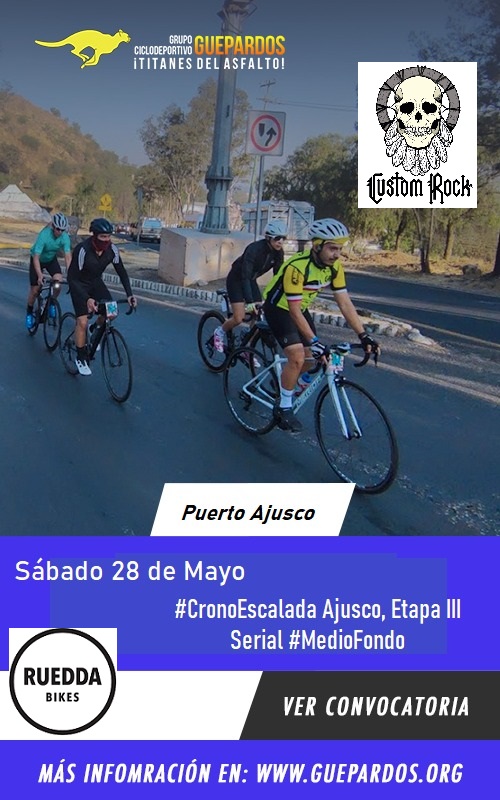 GuepardosGroup's tweet photo. No te pierdas la Cronoescalada Ajusco mañana 28 de Mayo https://t.co/QB8iBGkKBI salimos de Plaza Santa Teresa (Custom Rock) ahora en Ruedda Bikes, misma Plaza https://t.co/LY1twR52Yd #Cronoescalada #PuertosDeMontaña #GranFondo #RetoEscaladores #MundoCiclista #Ciclismo https://t.co/qYvnMkBBQ7