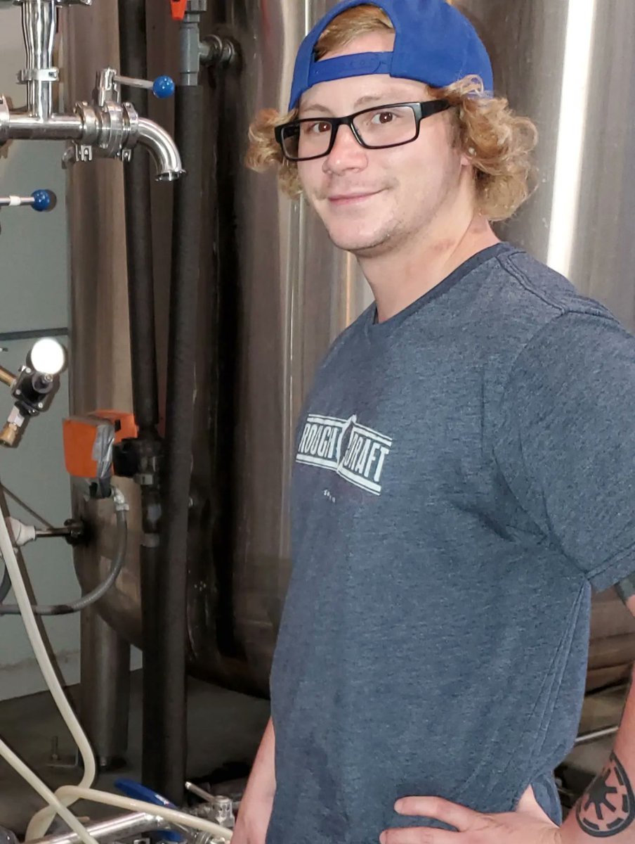 Dustin Hendrick took the reins as Head Brewer here earlier this year, and you probably noticed all the incredible new beers pouring from our taps. Death Metal keeps this guy rocking and his energy, enthusiasm, and laughter are as delightful as his beer #headbrewer #roughdraftbrew