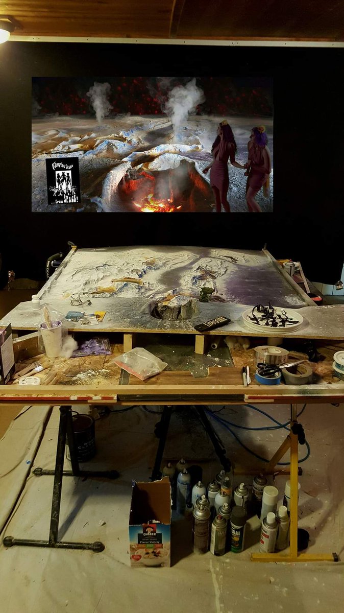 One of the miniature sets in our film and image of final in edit.
5'x7' diorama, 4 fog machines, lights above and below.
#miniatures #filmSet #Diorama
#Film #VampireFoxesFromSpace #VFFS