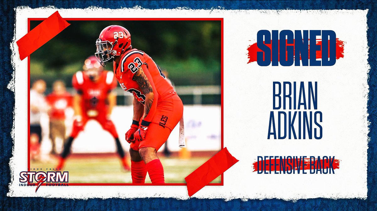 siouxfallsstorm's tweet photo. The Sioux Falls Storm have signed DB Brian Adkins to the 2022 #ThunderDefense!
While at Central Missouri, Brian had 18 total tackles, one interception and three pass deflections.
#onto2022 https://t.co/jNloRx4Bs7