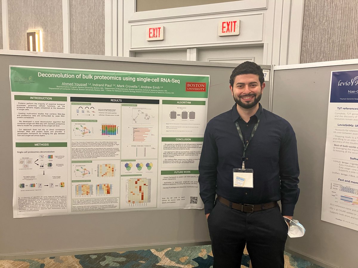 Congratulations to one of our graduate students, Ahmed, who had a poster accepted at TWO events back to back! Here he is at <a href="/RECOMB2022/">RECOMB 2022</a> this week!