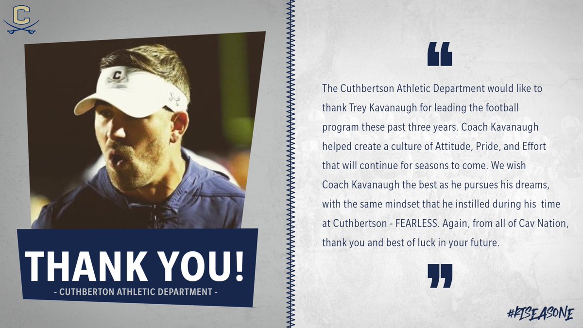 CHS_Cavs's tweet image. Cuthbertson Athletics is now accepting applicants for the Head Coaching position of @CuttyFootball program. Candidates please email interest &amp;amp; resume to Athletic Director - james.blackwell@ucps.k12.nc.us @CHS_Cavsnation @UCPSNCAthletics @AGHoulihan @UCHOOPS @UCNCFootball