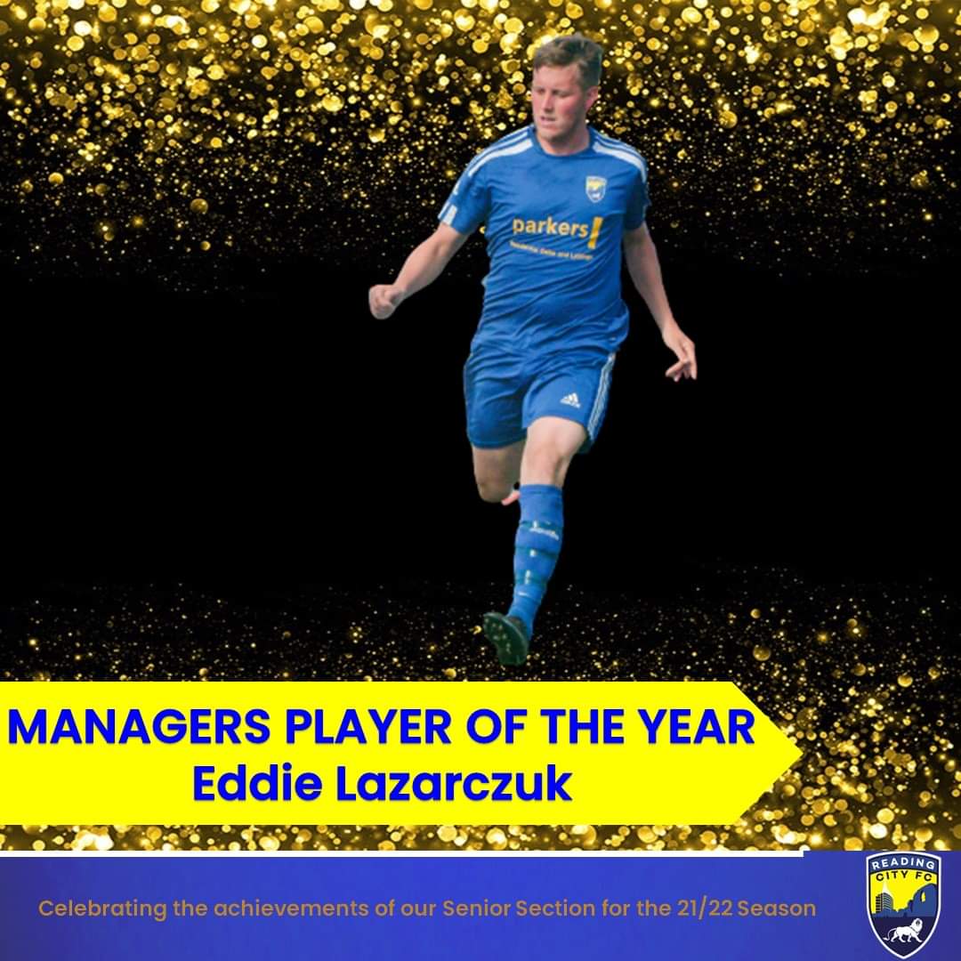 ReadingCityFC's tweet photo. ๐ | #CityAwards - @simmydembels and @M_Butcher27 have named @EddieLazza as their Managers Player for 2021/22.
#UpTheCiteh ๐๐ #rdguk https://t.co/mV3BfvmkyT