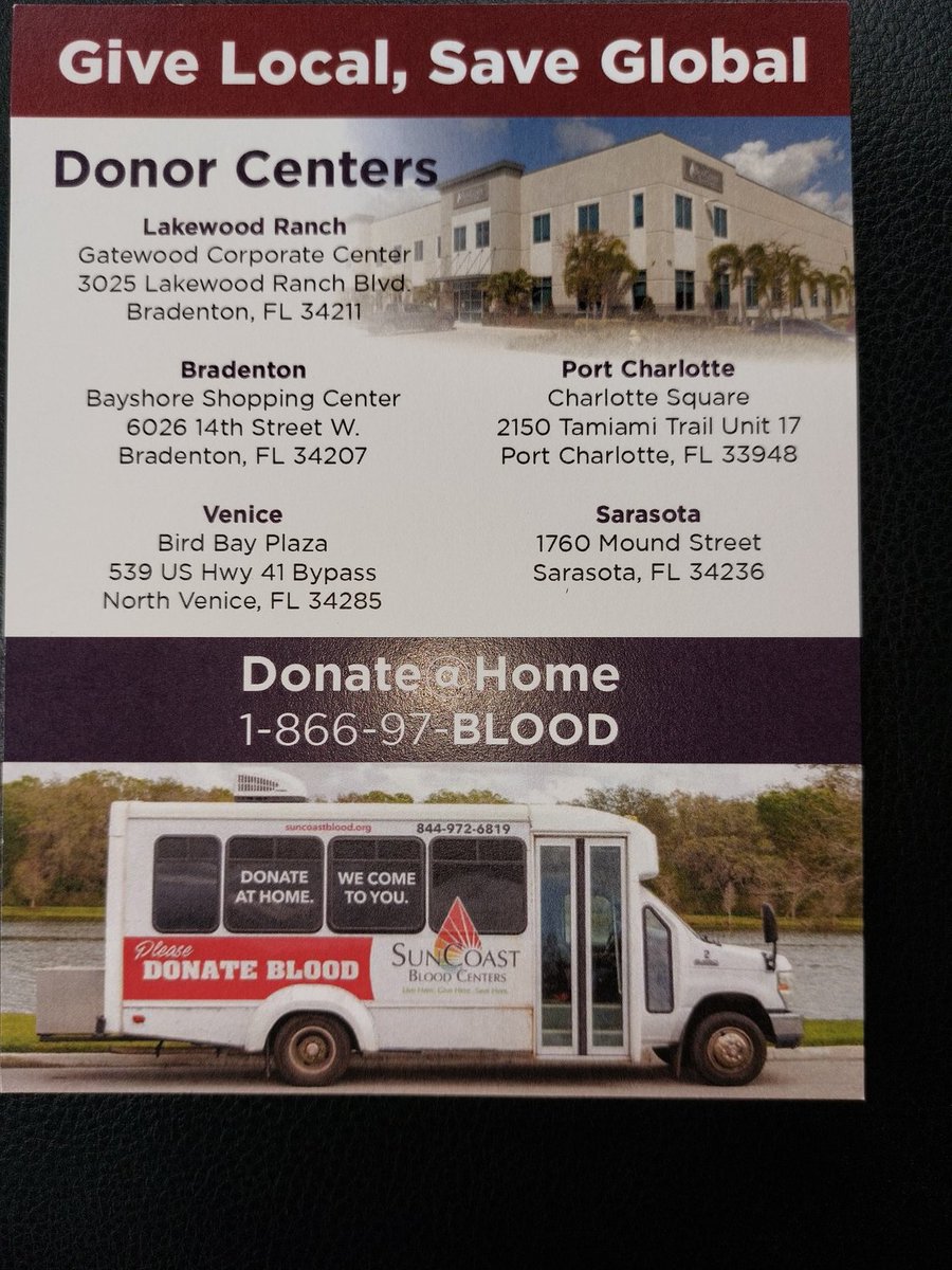 Stacey Gadeken (@smwksu) on Twitter photo Thank you <a href="/Manateeschools/">Manatee Schools</a> for helping spread the word about <a href="/suncoastbloodfl/">SunCoastBloodFL</a> needing blood. Donated today with some other parents of Manatee County students! Thank you <a href="/Manateeschools/">Manatee Schools</a> for helping spread the word about <a href="/suncoastbloodfl/">SunCoastBloodFL</a> needing blood. Donated today with some other parents of Manatee County students!