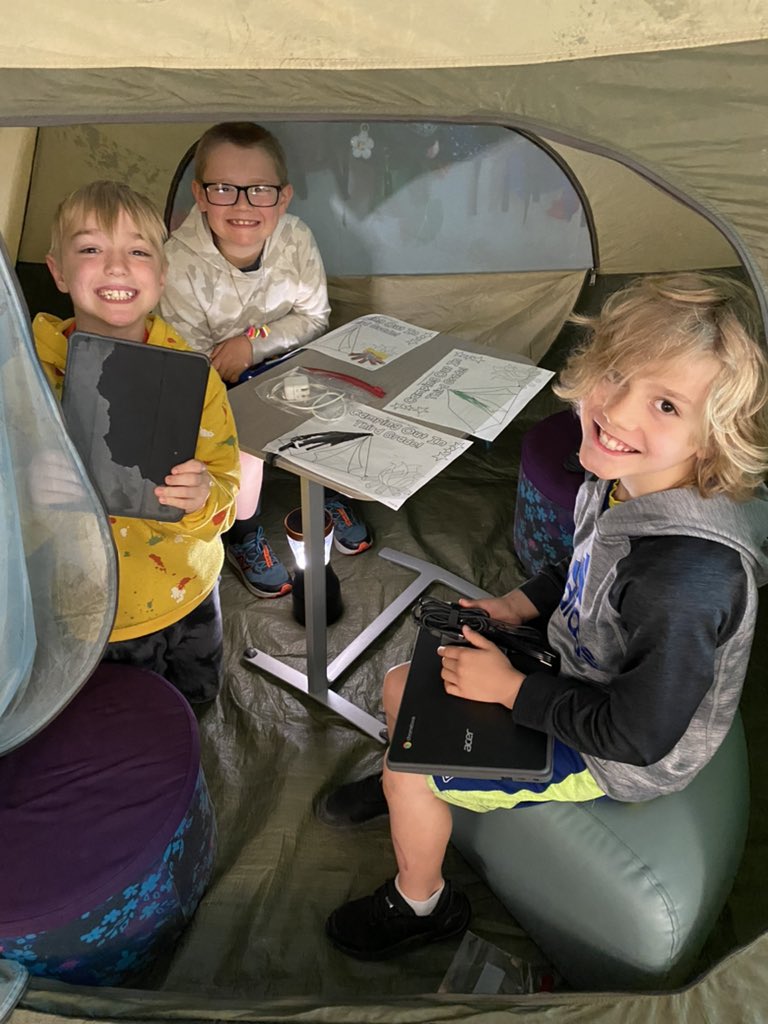 We had so much fun “camping” today! We worked in tents, wrote spooky campfire story writing, and took a trip to Morton Park! <a href="/MissMekinda/">Miss Mekinda</a> @MortonPRIDE <a href="/DeniseSmoley7/">Denise</a>