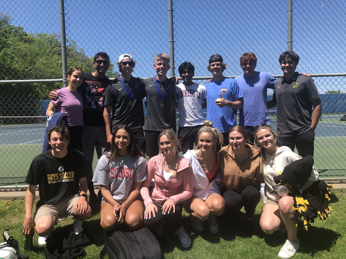 Tyler/HP defeat a strong Blake team 63. 61. to win section 6AA. That’s a first for Burnsville Tennis!  Thanks to Superfans for helping us play our best match of the tournament!!  Next up: State Tournament #TENNIS